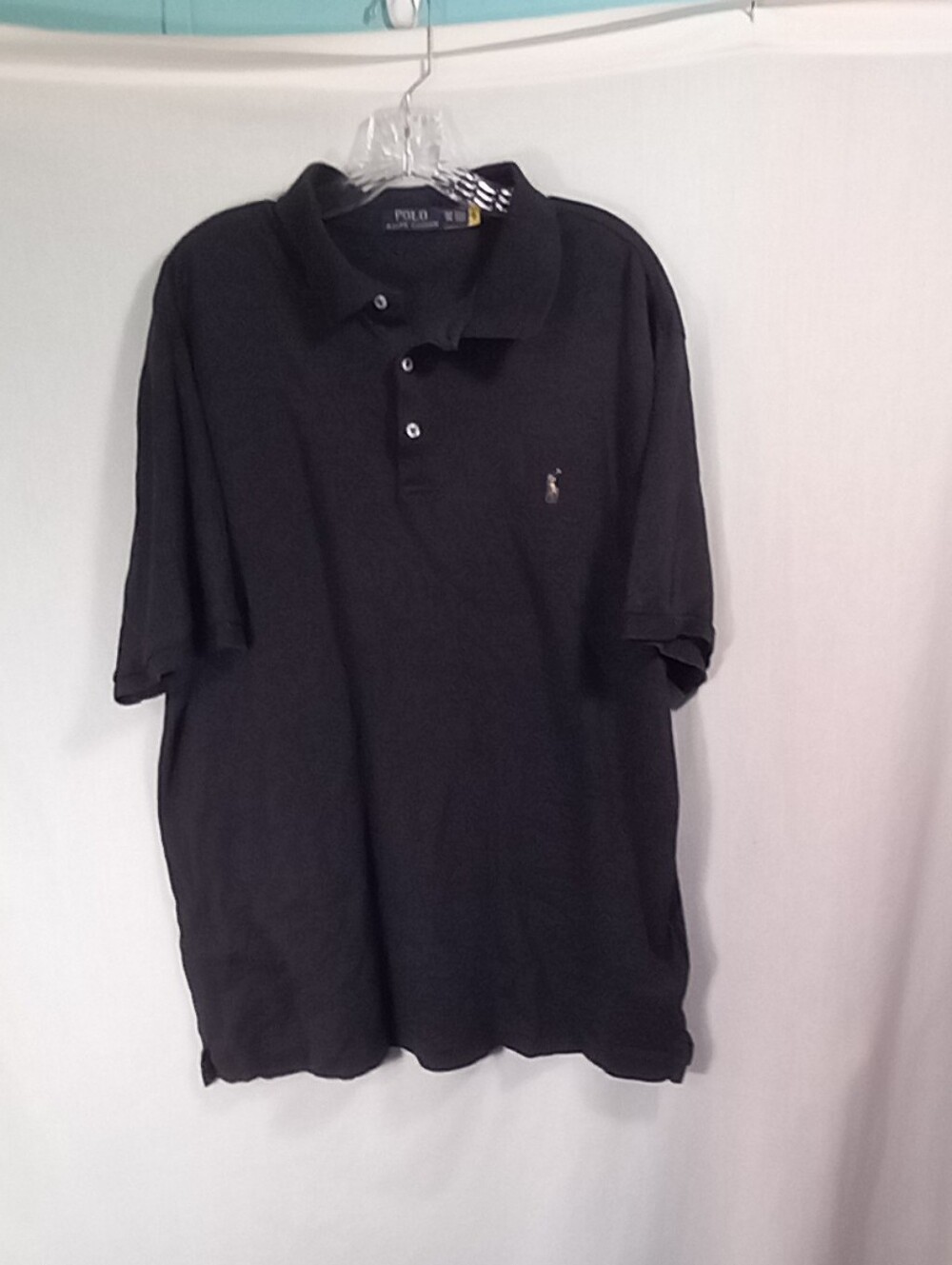 Polo Ralph Lauren Charcoal Gray Quarter Button Short Sleeve Polo Top Size XLT